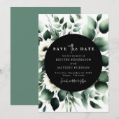 Save The Date Typographie unique Eucalyptus Mariage numérique (Devant / Derrière)