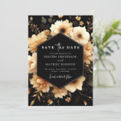 Save The Date Typographie unique Or et Mariage noir (Debout devant)