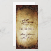 Save The Date typographie vintage rustique mariage campagnard oc (Devant / Derrière)
