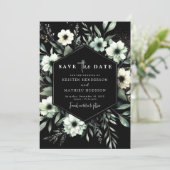 Save The Date Typographie Whimsèque moderne Sage Mariage vert (Debout devant)