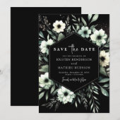 Save The Date Typographie Whimsèque moderne Sage Mariage vert (Devant / Derrière)