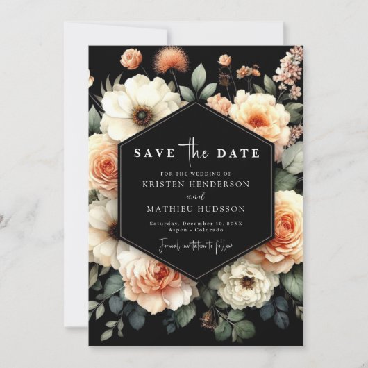 Save The Date Typographie Whimsical Peach Mariage (Devant)