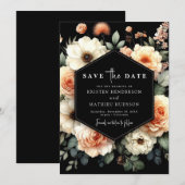 Save The Date Typographie Whimsical Peach Mariage (Devant / Derrière)