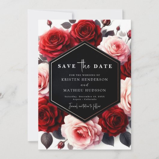 Save The Date Typographie Whimsson Crimson Mariage rouge (Devant)