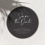 Save The Date Typographiy wedding announcement<br><div class="desc">La carte de la carte de classement est une carte de la carte. Moderne,  élégant typographiy and striped backer design. Colors can be customized.</div>
