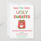 Save The Date Ugly Sweater Funny Reindeer Christmas Party (Devant)