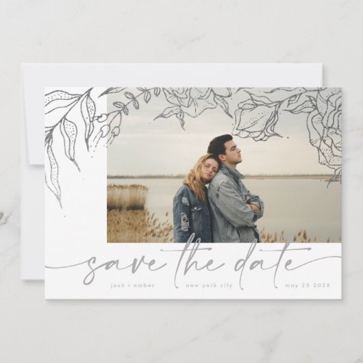Save The Date Ultime | Moderne Gris pour toujours Multi Photo Fl (Devant)