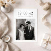 Save The Date Ultra Minimal Black and White Photo Wedding