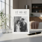 Save The Date Ultra Minimal Black and White Photo Wedding