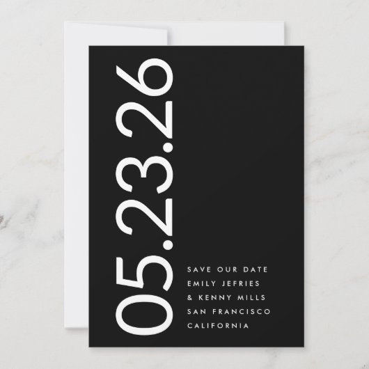 Save The Date Ultra Moderne Modifiable Premium Non Photo Bold Da (Devant)