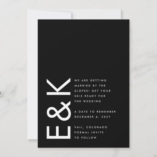 Save The Date Ultra Moderne Modifiable Premium Non Photo Bold DA (Dos)