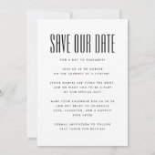 Save The Date Ultra Simple No Photo Big Bold Details Mariage (Dos)