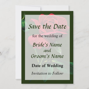 Save The Date Un bourgeon de rose rouge, sauvez la date