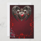 Save The Date Un cœur gothique époustouflant avec des ailes somb (Dos)