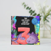 Save The Date Un Dinosaure 3ème fête d'anniversaire (Debout devant)