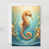 Save The Date Un élégant hippocampe nageant sous l'eau (Dos)