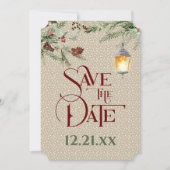 Save The Date Un hiver simple avec Mariage à lanterne (Devant)