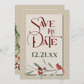 Save The Date Un hiver simple avec Mariage photo Fiançailles (Devant / Derrière)