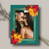 Save The Date Un Imaginaire Turquoise et automnal Gold Rustic Re