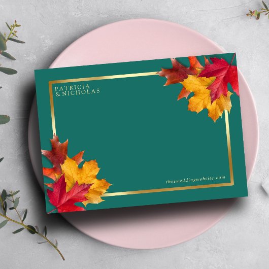 Save The Date Un Imaginaire Turquoise et automnal Gold Rustic Re
