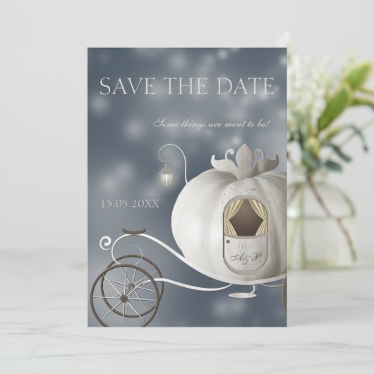 Save The Date Un vrai mariage de conte fée Enregistrer la date (Debout devant)