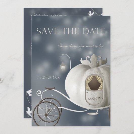 Save The Date Un vrai mariage de conte fée Enregistrer la date (Devant / Derrière)