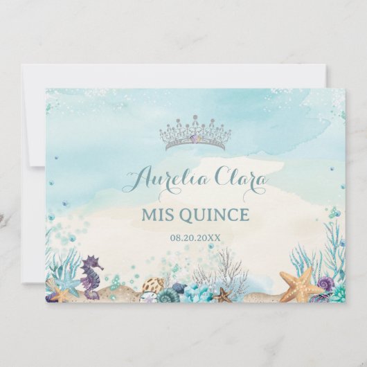 Save The Date Under the Sea Beach Quinceañera Enregistrer la dat (Dos)