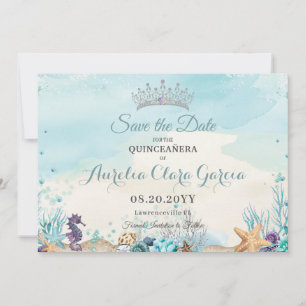 Save The Date Under the Sea Beach Quinceañera Enregistrer la dat