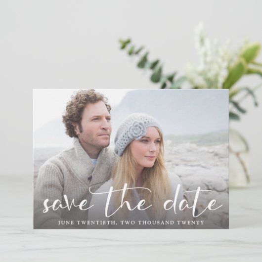 Save The Date Une photo Mariage chic Enregistrer la date Invitat (Debout devant)