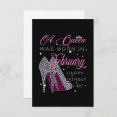 Save The Date Une Reine Est Née En Février Joyeux Anniversaire M (Devant / Derrière)