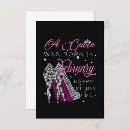 Save The Date Une Reine Est Née En Février Joyeux Anniversaire M (Devant / Derrière)