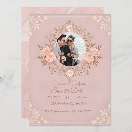 Save The Date Une romance écrite en roses (Devant / Derrière)