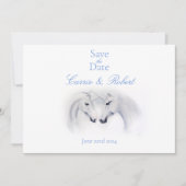 Save The Date Unicornes blanches Aimer Couple (Devant)
