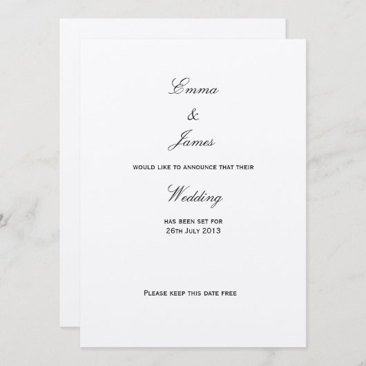 Save The Date Union - Sauvegarder la date (Devant / Derrière)