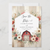 Save The Date Unique Farmyard Barnyard Mariage (Devant)