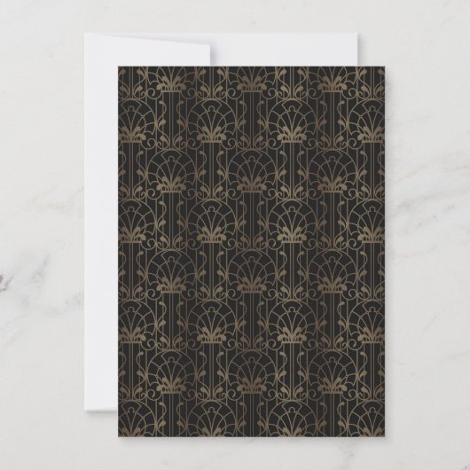 Save The Date Unique Gold Black Great Gatsby Art Déco Mariage (Dos)