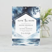 Save The Date Unique Mariage chic à la lumière de la Lune (Debout devant)