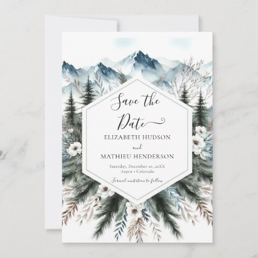 Save The Date Unique Mariage de montagne (Devant)