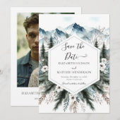 Save The Date Unique Mariage de montagne (Devant / Derrière)