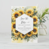 Save The Date Unique Mariage de tournesol botanique (Debout devant)