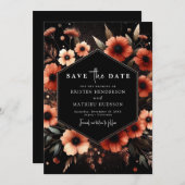 Save The Date Unique Mariage en terre cuite rustique (Devant / Derrière)