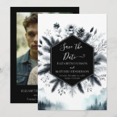Save The Date Unique Mariage romantique de montagne (Devant / Derrière)