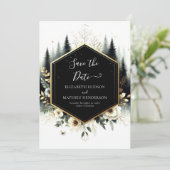 Save The Date Unique Mariage Whimsical Enchanted Forest (Debout devant)