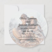 Save The Date Unique photo ronde moderne Mariage tableau noir gr (Dos)