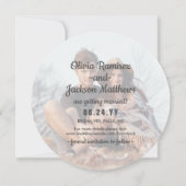 Save The Date Unique photo ronde moderne rose Ombre Mariage (Dos)