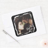 Save the Date | Unique Photo Template Wedding Vierkante Sticker (Envelop)