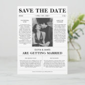 Save The Date Unique Retro Journal Budget Mariage Photo (Debout devant)