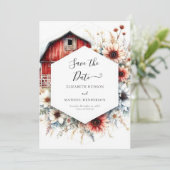 Save The Date Unique romantique Mariage barnique (Debout devant)