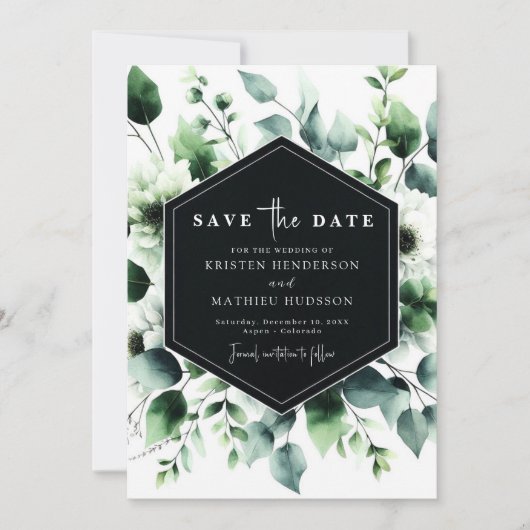 Save The Date Unique Rustique Eucalyptus Mariage numérique (Devant)