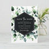 Save The Date Unique Rustique Eucalyptus Mariage numérique (Debout devant)